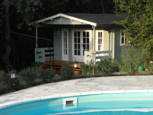 Chalet Balaton ligt dichtbij het zwembad